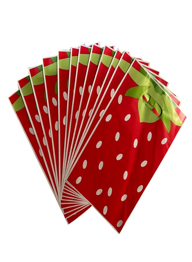 LYK 30pcs Strawberry Treat Bags - Fruit Themed Party Favor Gift Bags - Red Strawberry Pattern - Birthday & Bridal Shower Occasion - Image 3